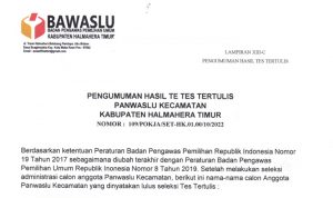 Foto pengumuman